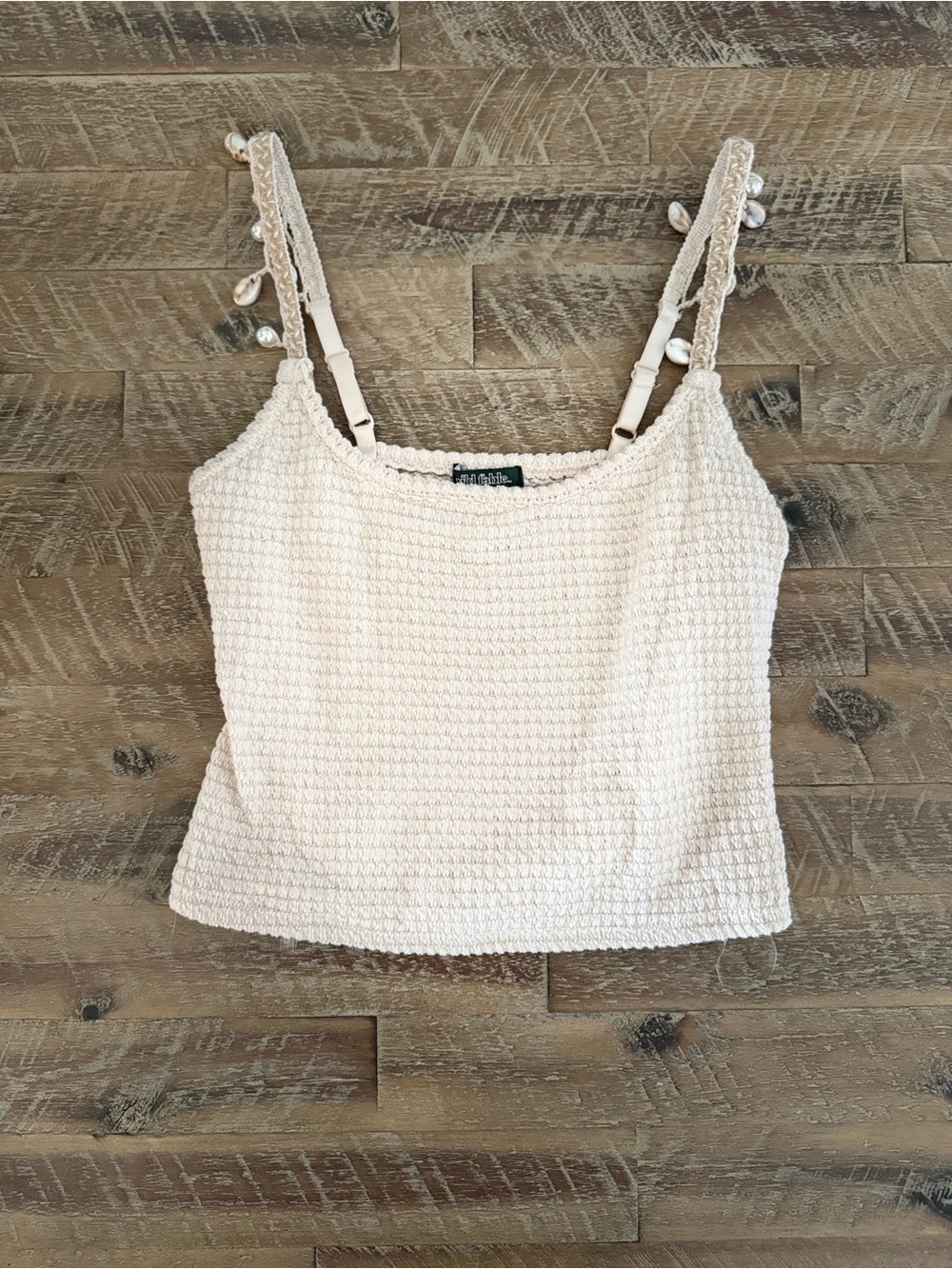 wild fable Cream Crochet Shell-Detail Camisole